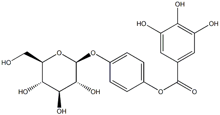 4-(β-D-Glucopyranosyloxy)phenol 1-(3,4,5-trihydroxybenzoate)结构式