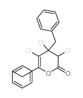 4,6-Dibenzyl-3,4,5-trichloro-3,4-dihydro-2H-pyran-2-one Structure