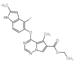 4-[(4-Fluoro-2-methyl-1H-indol-5-yl)oxy]-5-methylpyrrolo[2,1-f][1,2,4]triazine-6-carboxylic acid ethyl ester Structure