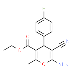 Ethyl 6-amino-5-cyano-4-(4-fluorophenyl)-2-methyl-4H-pyran-3-carboxylate Structure