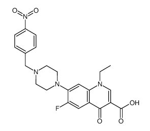 1-ethyl-1,4-dihydro-6-fluoro-7-[4-(p-nitrobenzyl)-1-piperazinyl]-4-oxoquinoline-3-carboxylic acid Structure
