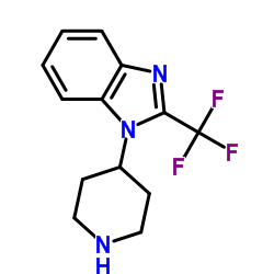1-(4-哌啶基)-2-三氟甲基-1H-苯并咪唑结构式