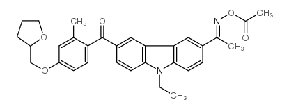 1-9-ethyl-6-2-methyl-4-(tetrahydro-2-furanyl)methoxybenzoyl-9h-carbazol-3-yl-1-(o-acetyloxime)ethanone Structure