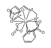 [Lu(bis(2-pyridine carboxaldehyde) ethylenediimine)(NO3)3] Structure