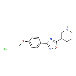 3-(3-(4-甲氧基苯基)-1,2,4-噁二唑-5-基)哌啶盐酸盐结构式