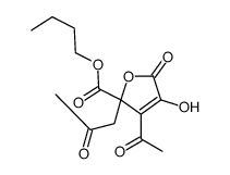 butyl 3-acetyl-2,5-dihydro-4-hydroxy-5-oxo-2-(2-oxopropyl)furoate Structure