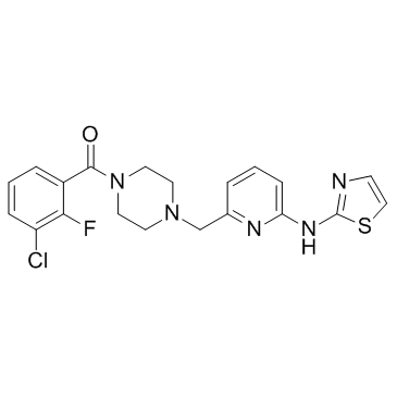 6-[[4-(3-氯-2-氟苯甲酰)哌嗪-1-基]甲基]-N-(噻唑-2-基)吡啶-2-胺结构式