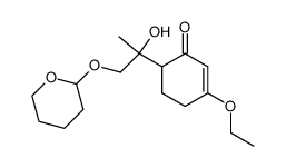 3-ethoxy-6-(2-hydroxy-1-((tetrahydro-2H-pyran-2-yl)oxy)propan-2-yl)cyclohex-2-en-1-one结构式