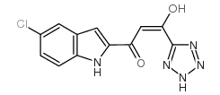 1-(5-氯-1H-吲哚-2-基)-3-羟基-3-(2H-四唑-5-基)-2-丙烯基-1-酮结构式