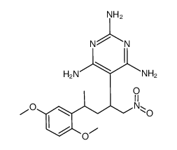 5-[3-(2,5-dimethoxyphenyl)-1-nitromethyl-butyl]pyrimidine-2,4,6-triamine结构式