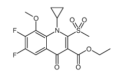 3-Quinolinecarboxylic acid, 1-cyclopropyl-6,7-difluoro-1,4-dihydro-8-methoxy-2-(methylsulfonyl)-4-oxo-, ethyl ester结构式