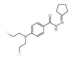 Benzoic acid,4-[bis(2-chloroethyl)amino]-, 2-cyclopentylidenehydrazide Structure