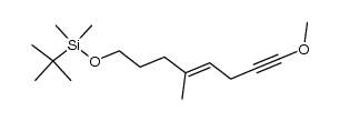 (E)-8-(tert-butyldimethylsiloxy)-1-methoxy-5-methyl-4-octen-1-yne结构式
