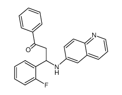 3-(2-Fluoro-phenyl)-1-phenyl-3-(quinolin-6-ylamino)-propan-1-one结构式
