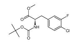 (R)-methyl 2-(tert-butoxycarbonylamino)-3-(4-chloro-3-fluorophenyl)propanoate结构式