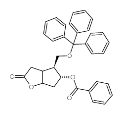 (-)-3-羰基-6-Β -三苯甲基氧-7-Alpha -苯甲酰氧-2-氧杂双环[ 3.3.0 ]辛烷结构式