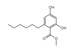 2,4-dihydroxy-6-n-hexylbenzoic acid, methyl ester Structure