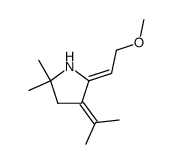 4-Isopropylidene-5-[2-methoxy-eth-(Z)-ylidene]-2,2-dimethyl-pyrrolidine结构式