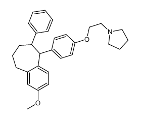1-(4-pyrrolidinoethoxyphenyl)-2-phenyl-7-methoxybenzosuberan结构式