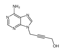 4-(6-aminopurin-9-yl)but-2-yn-1-ol结构式