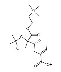 (R,E)-4-((S)-2,2-dimethyl-4-((2-(trimethylsilyl)ethoxy)carbonyl)-1,3-dioxolan-4-yl)-2-ethylidenepentanoic acid Structure