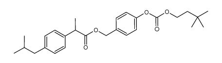 4-((3,3-dimethylbutoxy)carbonyloxy)benzyl 2-(4-isobutylphenyl)propanoate结构式