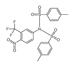 4-甲基-N-(4-硝基-3-(三氟甲基)苯基)-N-甲苯磺酰苯磺酰胺结构式