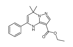 ethyl 7,7-dimethyl-5-phenyl-4,7-dihydropyrazolo[1,5-a]pyrimidine-3-carboxylate结构式