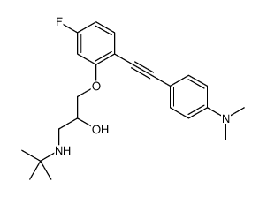 1-(tert-butylamino)-3-[2-[2-[4-(dimethylamino)phenyl]ethynyl]-5-fluorophenoxy]propan-2-ol结构式