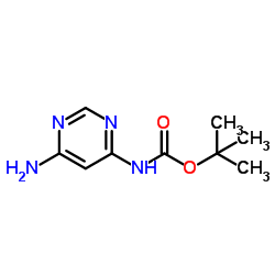 6-氨基嘧啶-4-氨基甲酸叔丁酯结构式