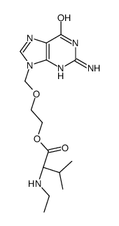 (S)-2-((2-氨基-6-氧代-1H-嘌呤-9(6H)-基)甲氧基)乙基 2-(乙基氨基)-3-甲基丁酸酯结构式