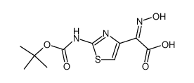 (Z)-2-(2-((tert-butoxycarbonyl)amino)thiazol-4-yl)-2-(hydroxyimino)acetic acid结构式