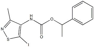 (5-碘-3-甲基-异噻唑-4-基)-CARBAMIC酸1-苯基-乙基酯结构式