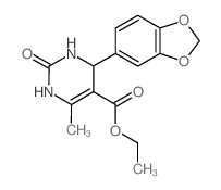 ethyl 4-(1,3-benzodioxol-5-yl)-6-methyl-2-oxo-3,4-dihydro-1H-pyrimidine-5-carboxylate结构式