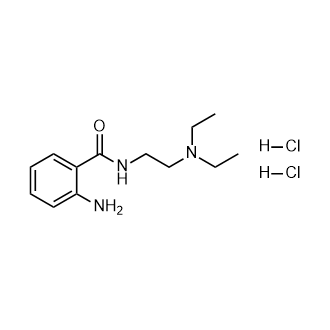 2-氨基-N-(2-(二乙氨基)乙基)苯甲酰胺二盐酸盐结构式
