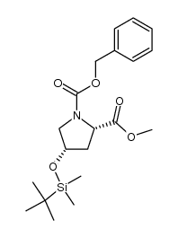(2S,4S)-1-benzyl 2-methyl 4-(tert-butyldimethylsilyloxy)pyrrolidine-1,2-dicarboxylate Structure