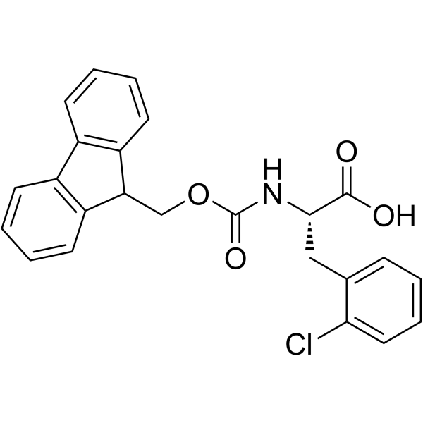 N-(9-芴甲氧羰酰基)-L-2-氯苯丙氨酸结构式