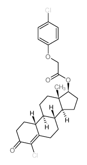 Estr-4-en-3-one,4-chloro-17-[[(4-chlorophenoxy)acetyl]oxy]-, (17b)- (9CI)结构式