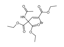 (Z)-1-acetylamino-3-bromo-prop-2-ene-1,1,3-tricarboxylic acid triethyl ester结构式