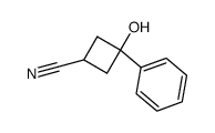 3-Hydroxy-3-phenyl-1-cyclobutannitril结构式