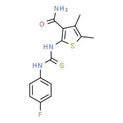 2-({[(4-fluorophenyl)amino]carbonothioyl}amino)-4,5-dimethyl-3-thiophenecarboxamide Structure