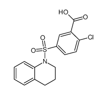 2-chloro-5-(3,4-dihydro-2H-quinoline-1-sulfonyl)-benzoic acid结构式