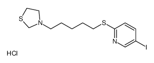 3-[5-(5-iodopyridin-2-yl)sulfanylpentyl]-1,3-thiazolidine,hydrochloride Structure