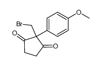 2-(bromomethyl)-2-(4-methoxyphenyl)cyclopentane-1,3-dione结构式