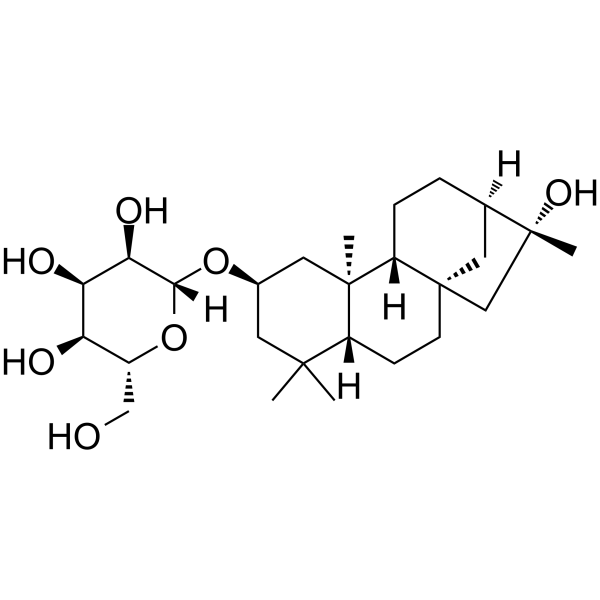 2-O-BETA-D-吡喃阿洛糖甙-2,16-贝壳杉烯二醇结构式