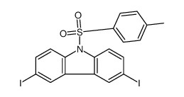 3,6-diiodo-9-(4-methylphenyl)sulfonylcarbazole结构式