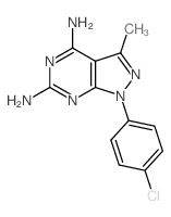 1H-Pyrazolo[3,4-d]pyrimidine-4,6-diamine,1-(4-chlorophenyl)-3-methyl-结构式