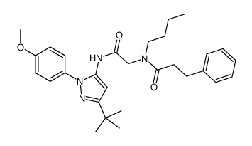 N-butyl-N-[2-[[5-tert-butyl-2-(4-methoxyphenyl)pyrazol-3-yl]amino]-2-oxoethyl]-3-phenylpropanamide Structure