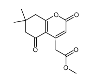 (7,7-dimethyl-2,5-dioxo-5,6,7,8-tetrahydro-2H-chromen-4-yl)-acetic acid methyl ester结构式