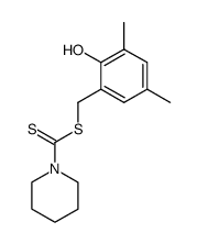 Piperidine-1-carbodithioic acid 2-hydroxy-3,5-dimethyl-benzyl ester Structure